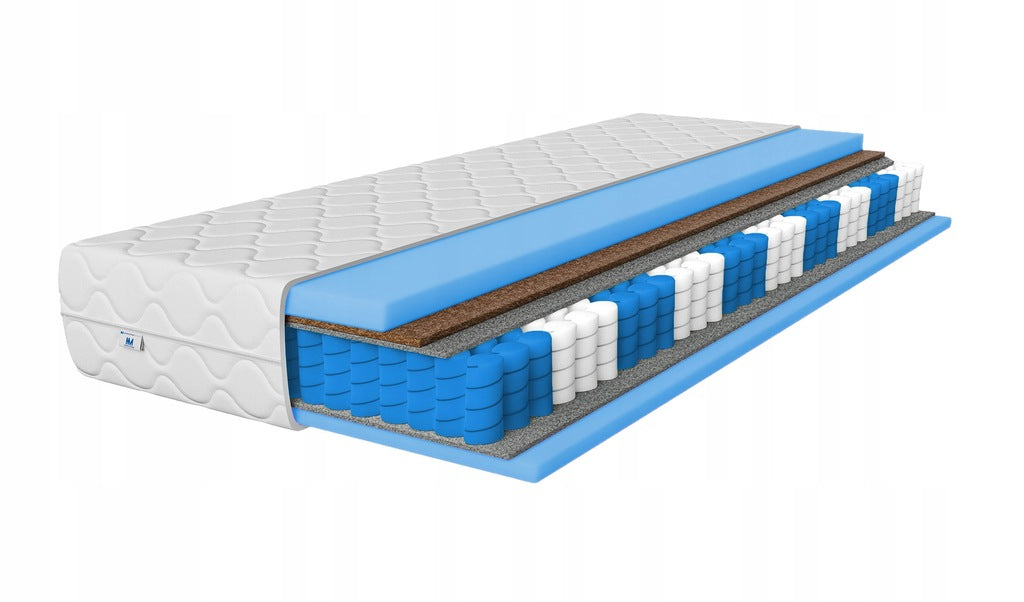 Čiužinys 90 x 180 kokoso riešuto, vidutinio kietumo, H3 H4, kišeninė zona TIKO 17