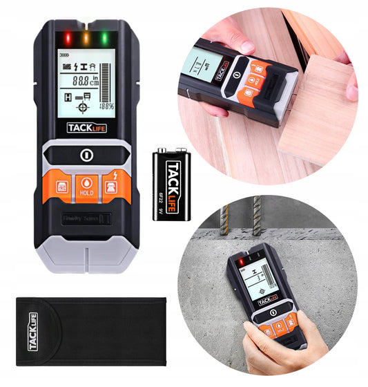 Kabelių ir laidų detektorius sienose | LCD | 5in1 | Metalo, laidų ir medienos ieškiklis