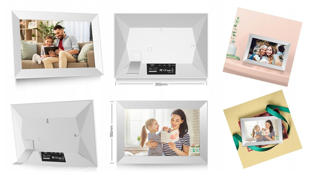 10,1 colio skaitmeninis nuotraukų rėmelis su jutikliniu ekranu, nuotraukos, vaizdo įrašai, Wi-Fi programėlė