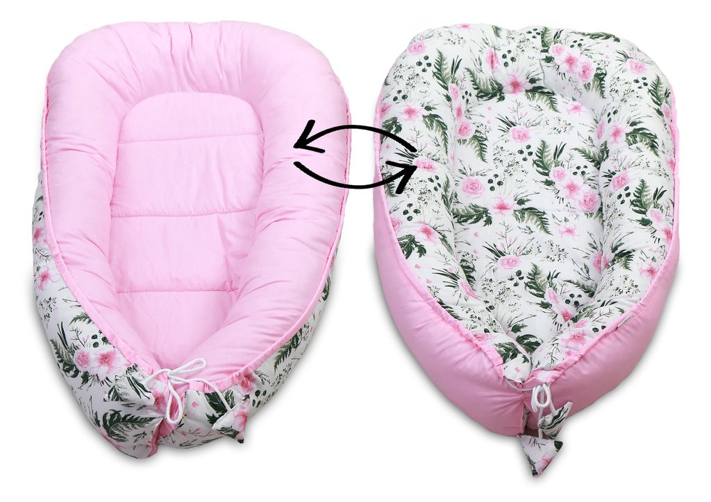 Kūdikių kokonų lizdelis „Minky“ rinkinys XXL „BabyMam“ 7 dalys