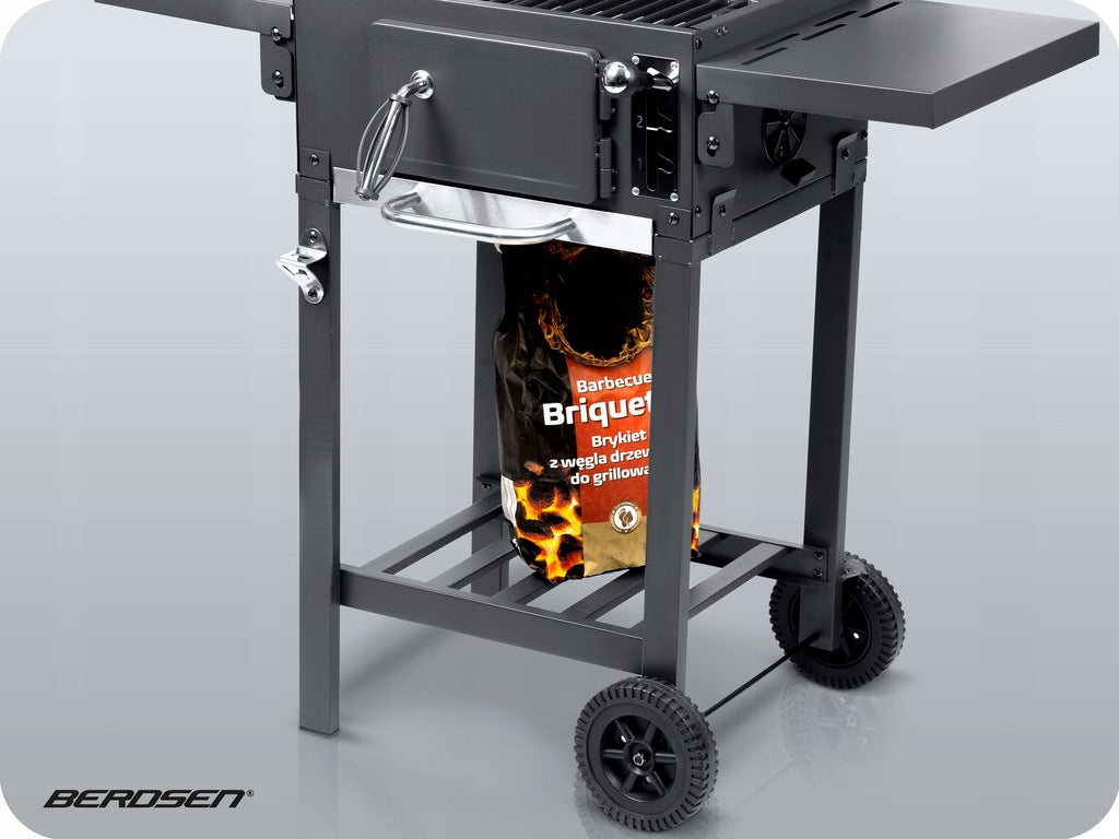 Söegrill, malmkamin, kaanega grillrest, tuhasahtel, termomeeter