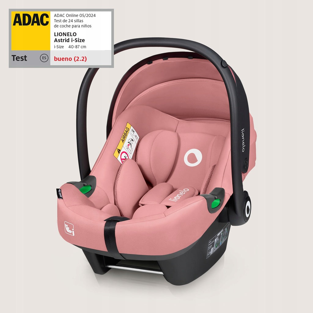Automobilinė kėdutė 0-13 kg, 40-87 cm. ADAC sertifikatas. Lionelo Astrid. rožinė
