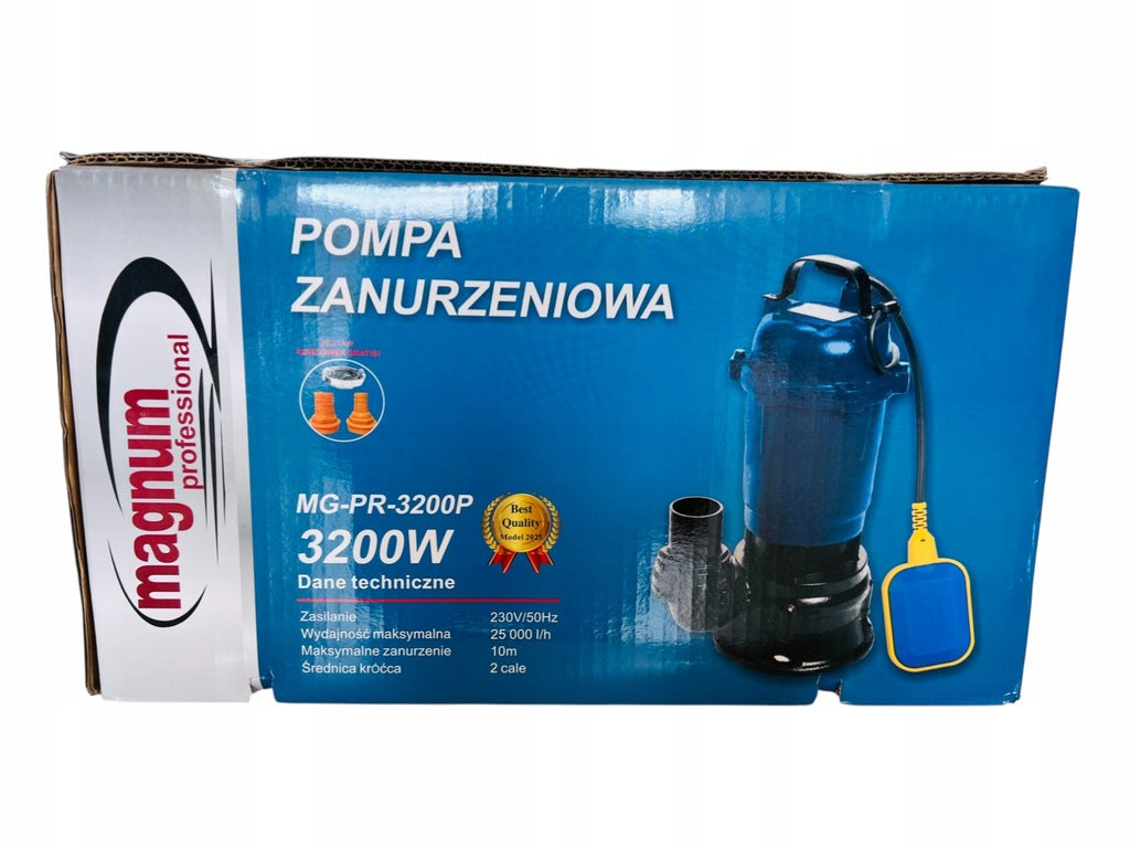 Švaraus, nešvaraus, septinio vandens siurblys su plūde, panardinamas, 3200 W