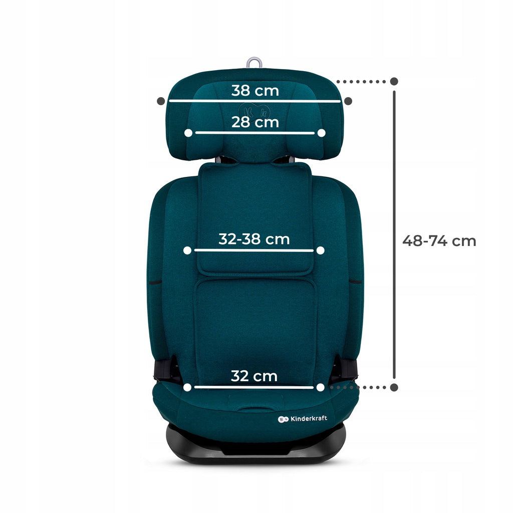 Kinderkraft ONETO3i turvatool, 76-150 cm, 9-36 kg, ISOFIX, roheline