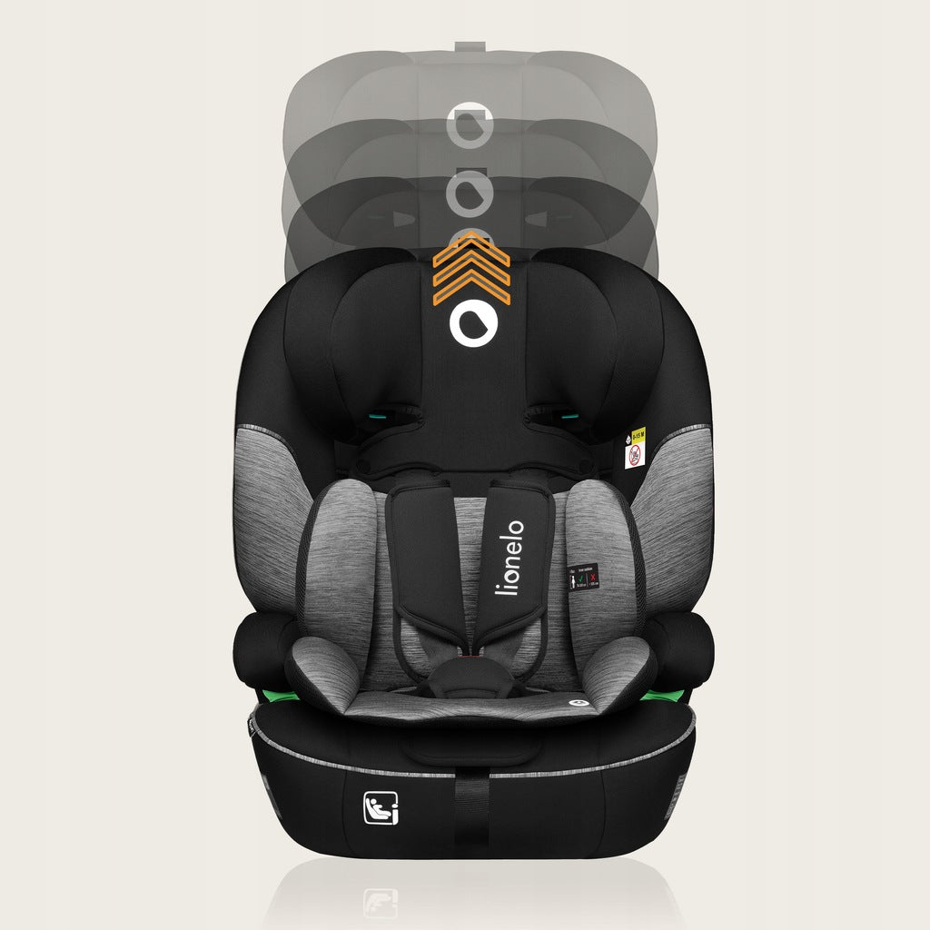 Autosēdeklis 76-150 cm, Melns, 9-36 kg, Lionelo LEVI I-SIZE