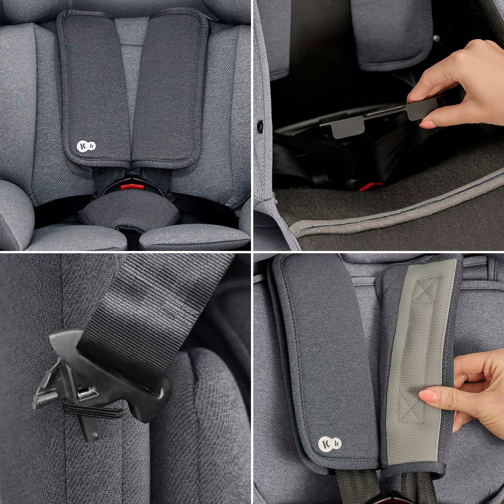 Kinderkraft automobilinė kėdutė 76-150cm 9-36kg ISOFIX ONETO3 i-Size pilka
