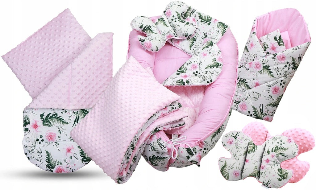Kūdikių kokonų lizdelis „Minky“ rinkinys XXL „BabyMam“ 7 dalys