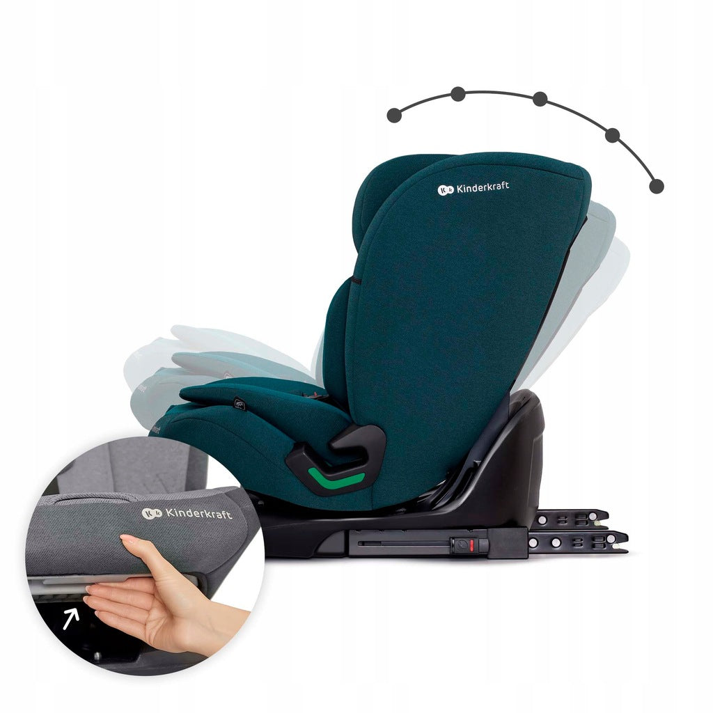 Kinderkraft ONETO3i turvatool, 76-150 cm, 9-36 kg, ISOFIX, roheline