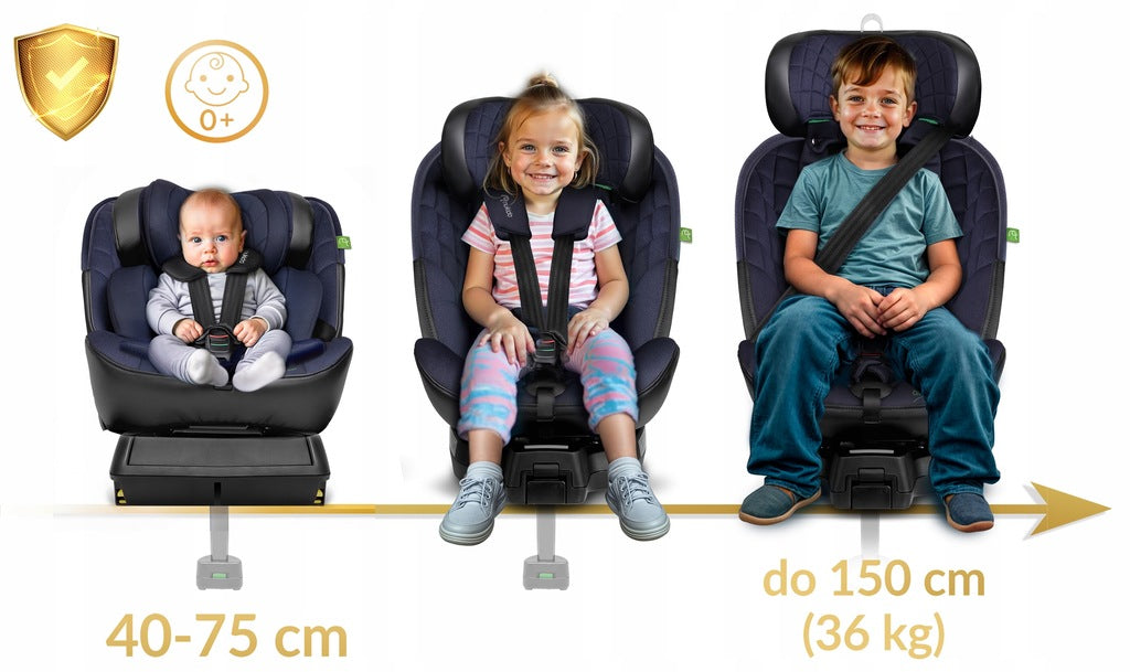 PASUKAMA AUTOMOBILINĖ KĖDUTĖ su KOJA 0-36KG ISOFIX NUKIDO I-SIZE 40-150cm