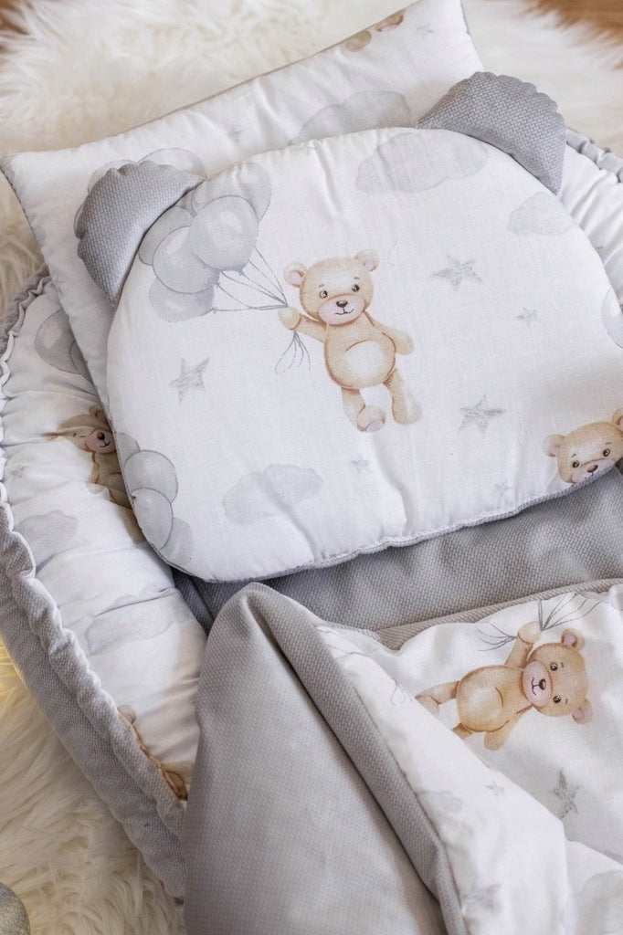 KŪDIKIO RINKINYS 5 viename KOKONAS MUSLINAS MEDVILNĖ AKSOMAS Dvipusis JUKKI COMFORT