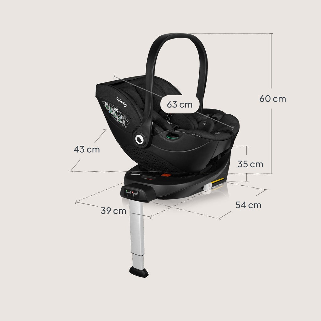 Lionelo Moxie i-Size automobilinė kėdutė su pagrindu 40-87cm 0-13