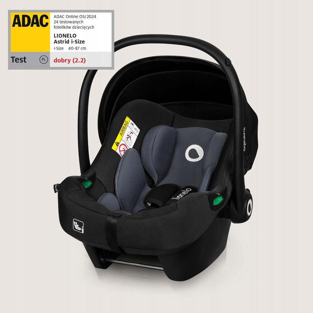 Automobilinė kėdutė 0-13 kg, 40-87 cm. ADAC sertifikatas. juoda