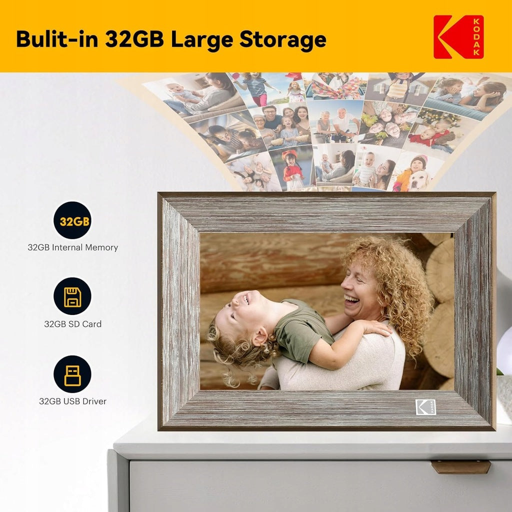 Kodak skaitmeninis rėmelis, 10,1 colio, su „WiFi“, 32 GB HD, IPS jutikliniu ekranu