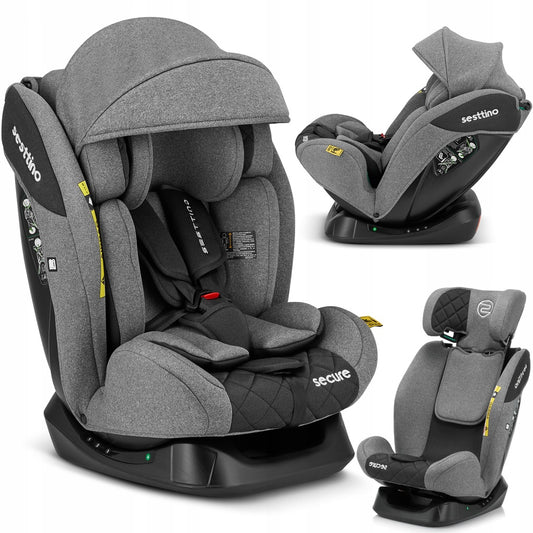 Sesttino Secure Pro automobilinė kėdutė 0-36 40-150cm su miegojimo funkcija ir stogeliu