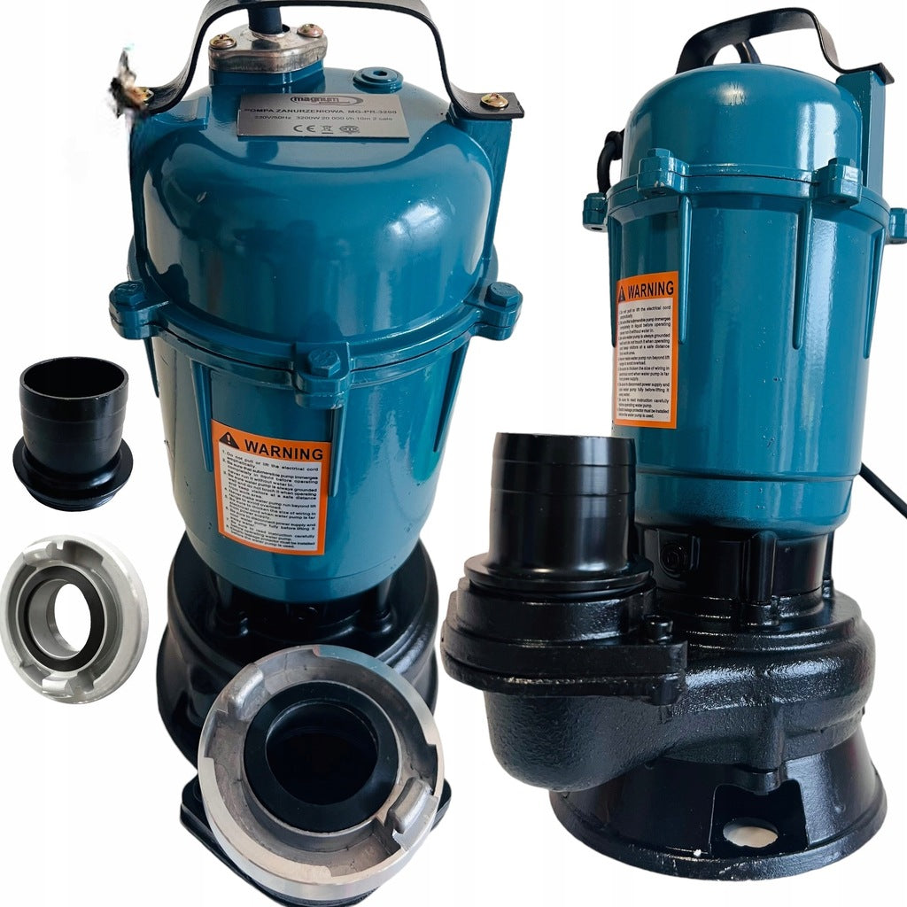 Puhta ja määrdunud vee pump, purustiga septik 3200, võimas, 3 ühendust