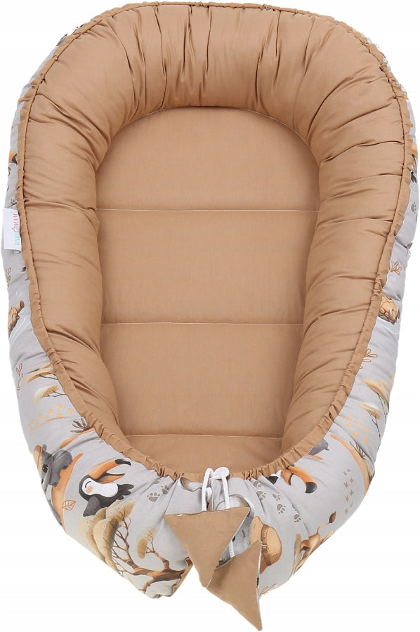 Bērnu ligzda-kokons "Minky" XXL komplekts "BabyMam", 7 daļas