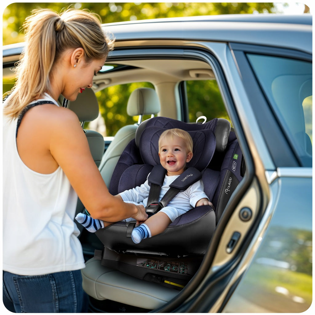 PASUKAMA AUTOMOBILINĖ KĖDUTĖ su KOJA 0-36KG ISOFIX NUKIDO I-SIZE 40-150cm