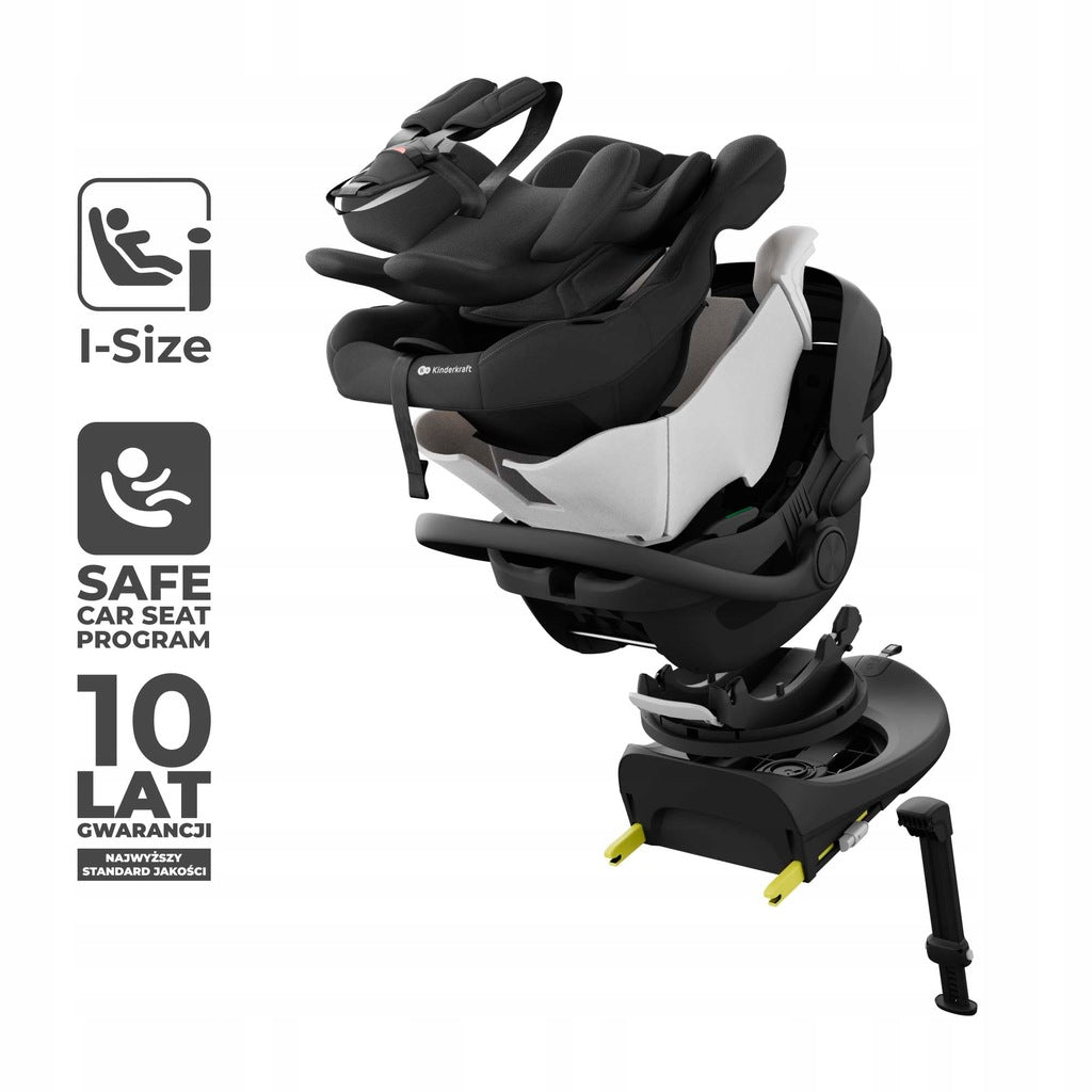 Kinderkraft I-LITE automobilinė kėdutė kūdikiams, 40-87 cm, 0-13 kg, juoda