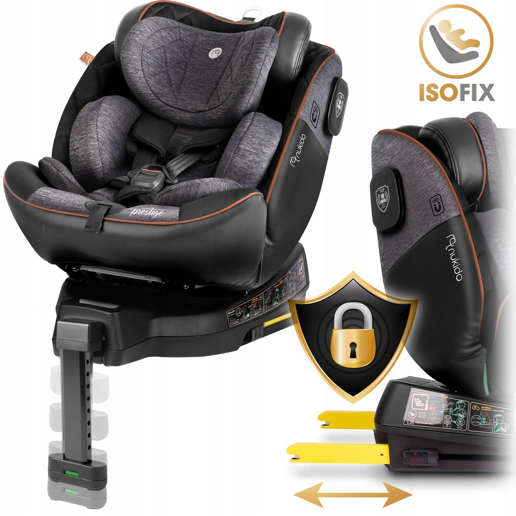 PASUKAMA AUTOMOBILINĖ KĖDUTĖ su KOJA 0-36KG ISOFIX NUKIDO I-SIZE 40-150cm