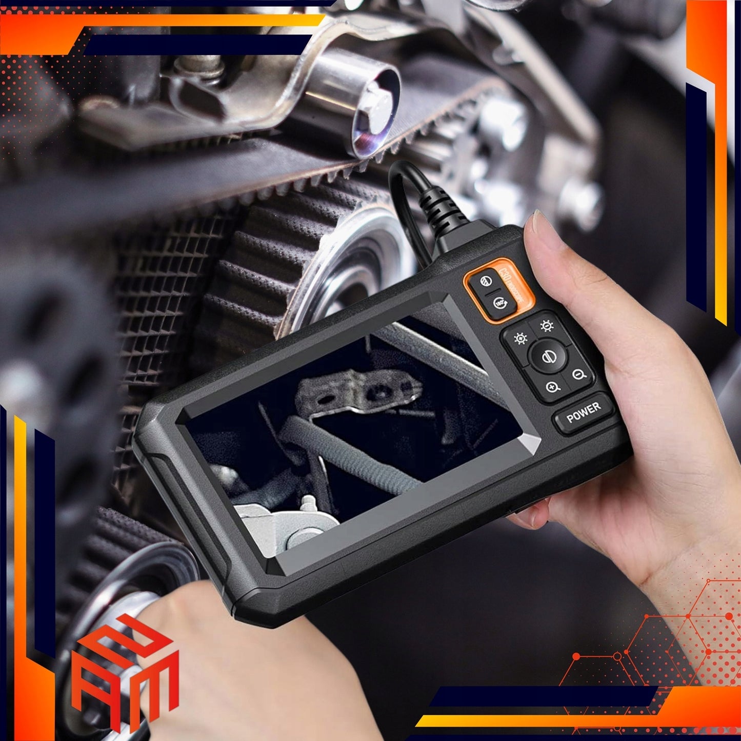 Endoskopiskā kamera ar ekrānu 5m | Full HD | IP67 | Cauruļu, kanalizācijas un auto diagnostikai