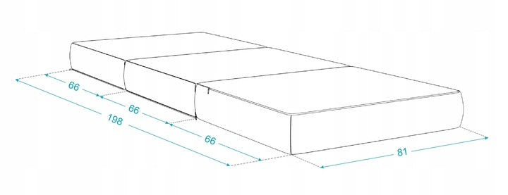 Kokkupandav reisivoodi 200x80x14 cm, kokkupandav MAXI CASO