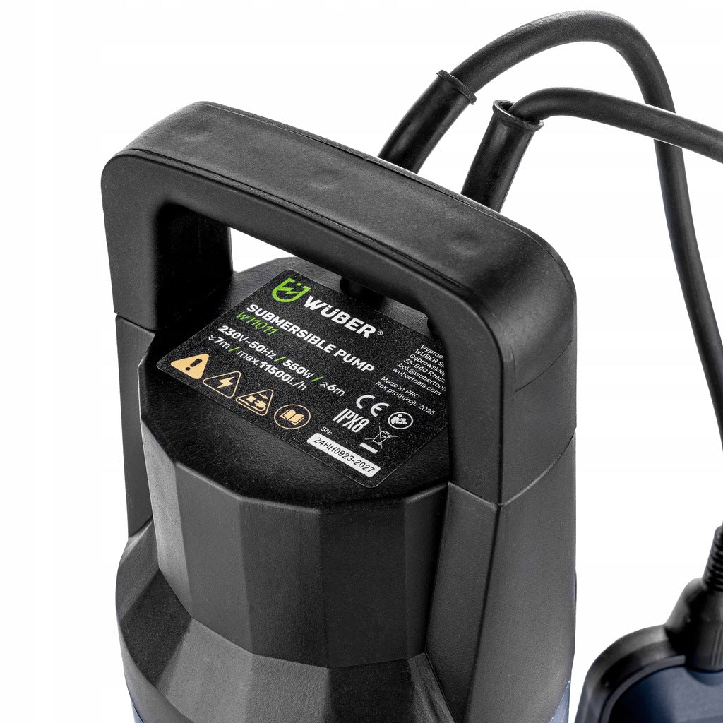Panardinamas siurblys su plūde nešvariam ir švariam lietaus vandeniui 550w