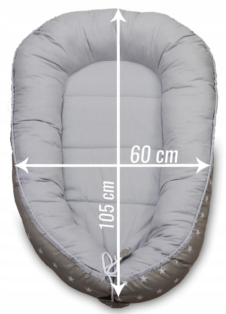 Bērnu ligzda-kokons "Minky" XXL komplekts "BabyMam", 7 daļas
